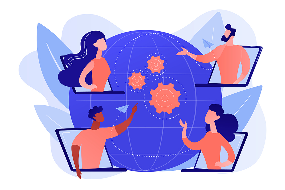 online meetup concept vector illustration